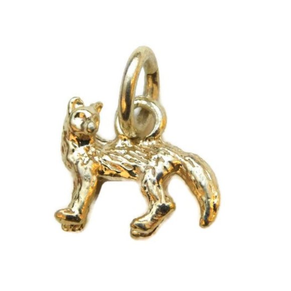 Fox Charm Pendant 14k Yellow Gold